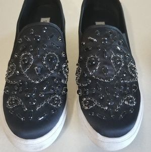Steve Madden Black Jeweled flats.